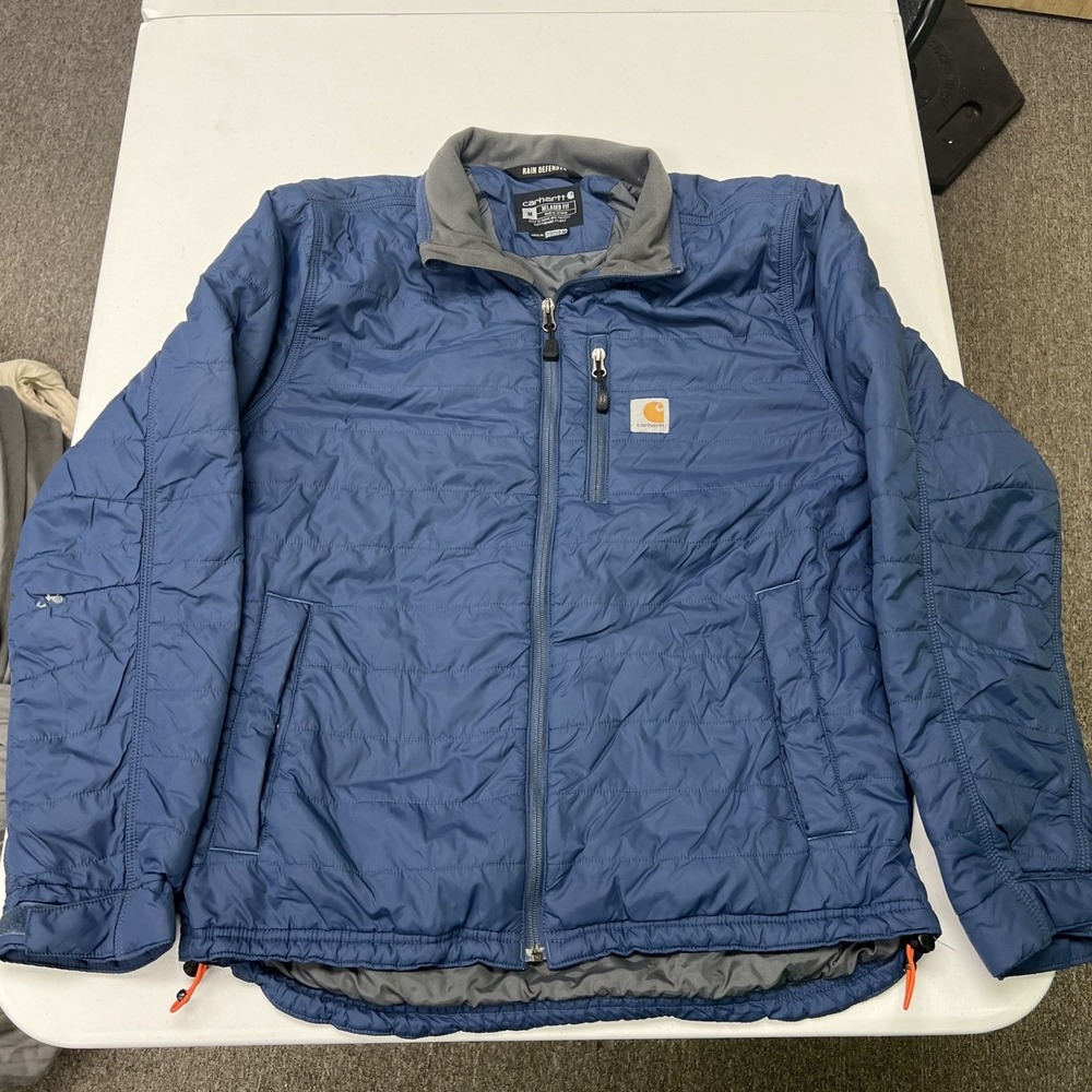 Carhartt Gilliam Jacket Mens Medium Blue Rain Defender Insulated 102208-476
